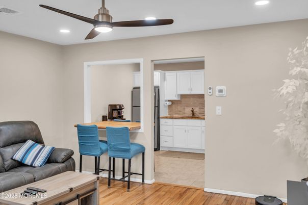 Interior, Kitchen, Recessed Lighting, Wood Texture Flooring