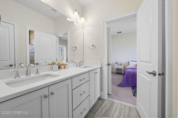 Bathroom, Bedroom, Dual Sink Vanities, Interior, Wood Texture Flooring