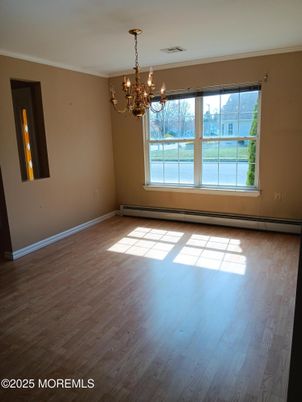 Chandelier, Empty room, Interior, Wood Texture Flooring