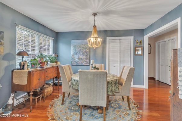 Chandelier, Dining room, Interior, Wood Texture Flooring