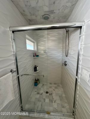 Bathroom, Glass Shower, Interior, Marble, Marble Walls