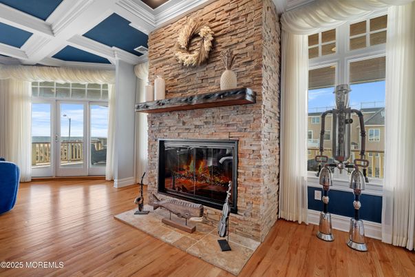 Fireplace, Interior, Stone Walls, Wood Texture Flooring