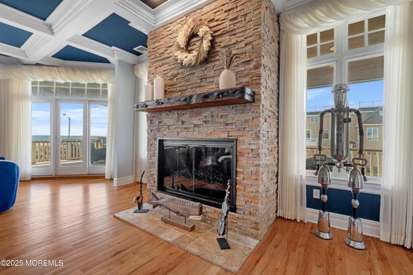 Fireplace, Interior, Stone Walls, Wood Texture Flooring