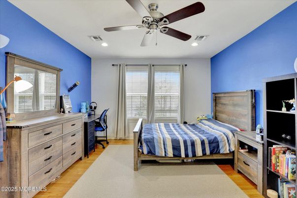 Bedroom, Home Office, Interior, Recessed Lighting, Wood Texture Flooring