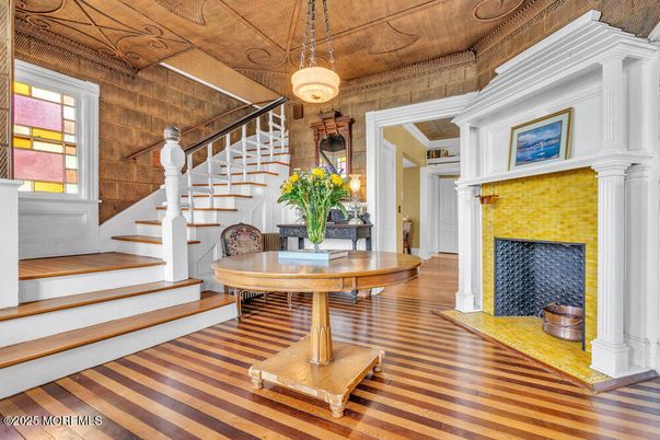 Fireplace, Interior, Pendant Lights, Wooden Ceilings, Wood Texture Flooring