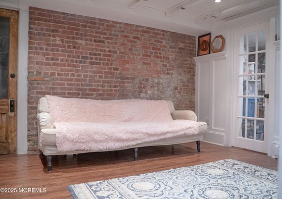 Bedroom, Interior, Stone Walls, Wood Texture Flooring