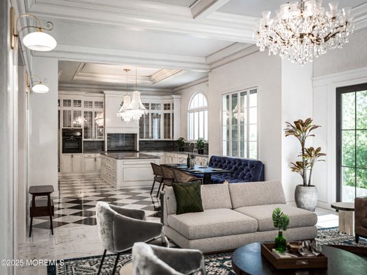 Chandelier, Interior, Kitchen, Living room, Marble, Pendant Lights