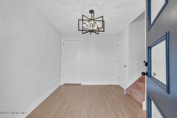 Chandelier, Empty room, Interior, Wood Texture Flooring