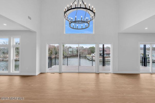 Interior, Pendant Lights, Recessed Lighting, Water, Wood Texture Flooring