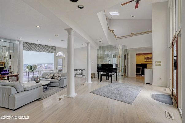 Chandelier, Dining room, Interior, Living room, Recessed Lighting, Wood Texture Flooring