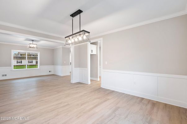 Empty room, Interior, Pendant Lights, Wood Texture Flooring