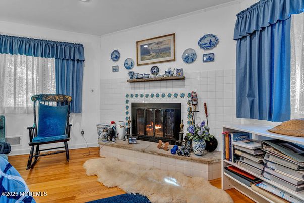 Fireplace, Interior, Recessed Lighting, Wood Texture Flooring
