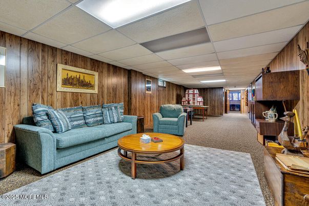 Interior, Living room, Recessed Lighting, Wooden Walls