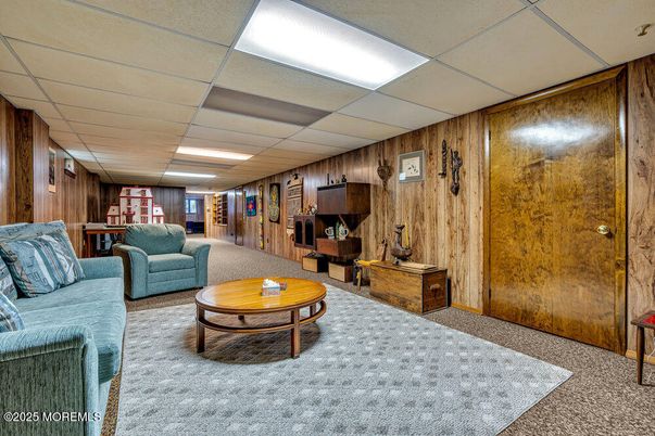 Interior, Living room, Recessed Lighting, Wooden Walls
