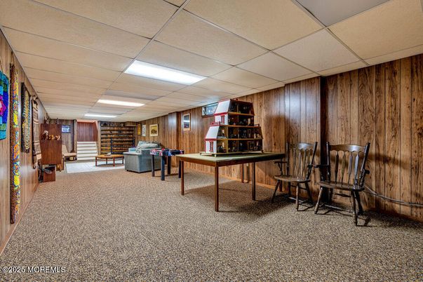 Home Office, Interior, Recessed Lighting, Wooden Walls