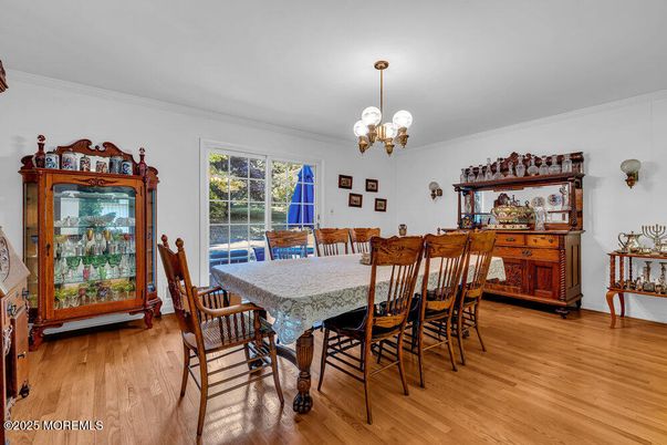 Chandelier, Dining room, Interior, Wood Texture Flooring