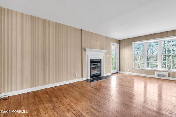 Empty room, Fireplace, Interior, Wood Texture Flooring