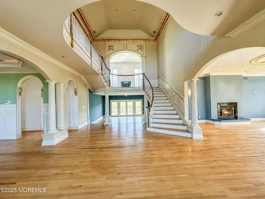 Fireplace, Interior, Recessed Lighting, Wood Texture Flooring