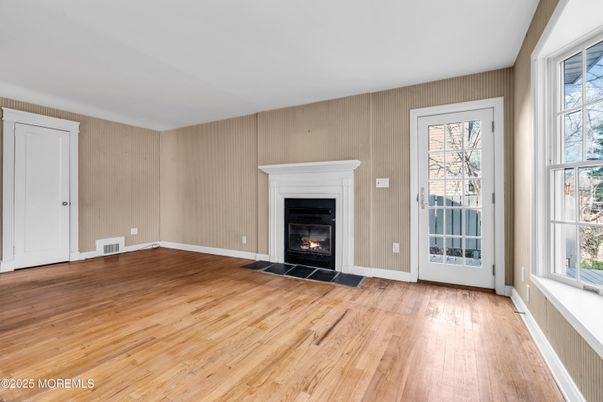 Empty room, Fireplace, Interior, Wood Texture Flooring