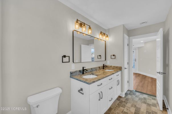 Bathroom, Dual Sink Vanities, Interior, Wood Texture Flooring