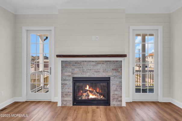 Fireplace, Interior, Wood Texture Flooring