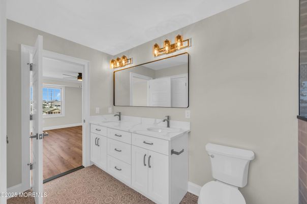 Bathroom, Dual Sink Vanities, Interior, Wood Texture Flooring