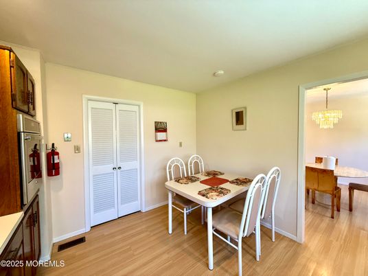 Chandelier, Dining room, Interior, Wood Texture Flooring