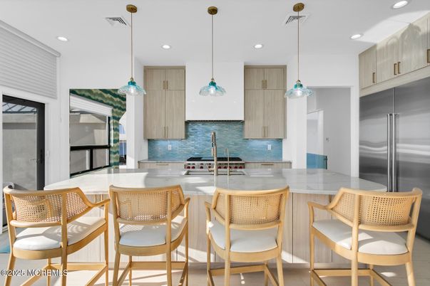 Interior, Kitchen, Pendant Lights, Recessed Lighting, Stainless Steel Appliances