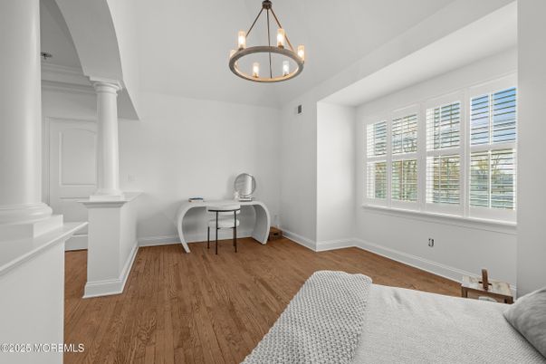 Home Office, Interior, Pendant Lights, Wood Texture Flooring
