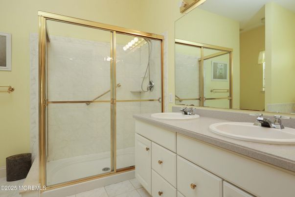 Bathroom, Dual Sink Vanities, Glass Shower, Interior