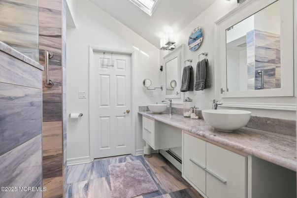 Bathroom, Dual Sink Vanities, Interior, Wood Texture Flooring