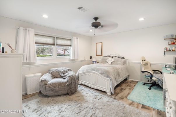 Bedroom, Home Office, Interior, Recessed Lighting, Wood Texture Flooring