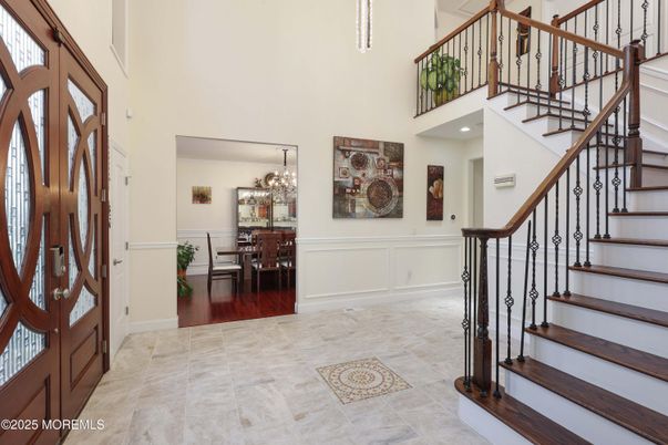 Chandelier, Dining room, Interior, Recessed Lighting, Wood Texture Flooring