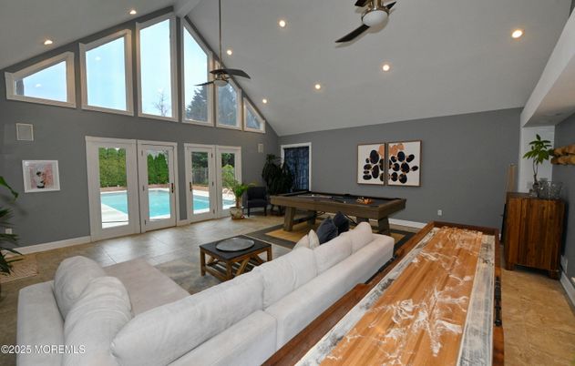Billiard Table, Game Room, Interior, Living room, Recessed Lighting