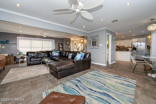 Interior, Kitchen, Living room, Recessed Lighting, Stainless Steel Appliances