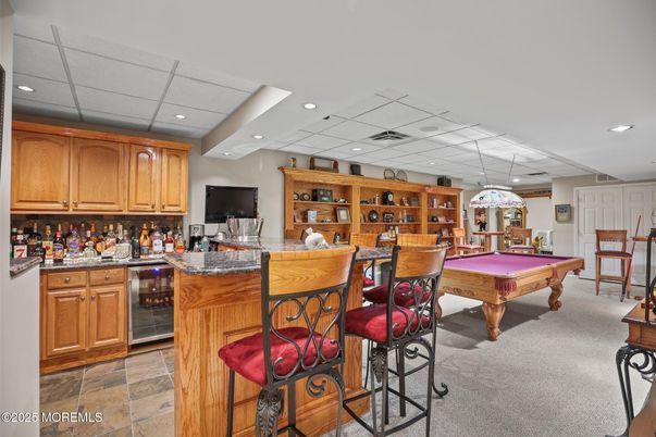 Billiard Table, Game Room, Interior, Recessed Lighting