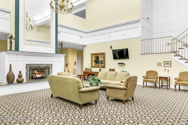 Chandelier, Fireplace, Interior, Living room, Recessed Lighting