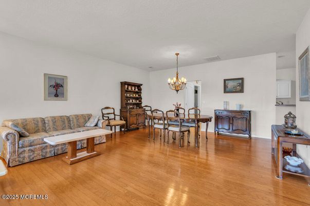 Chandelier, Dining room, Interior, Wood Texture Flooring