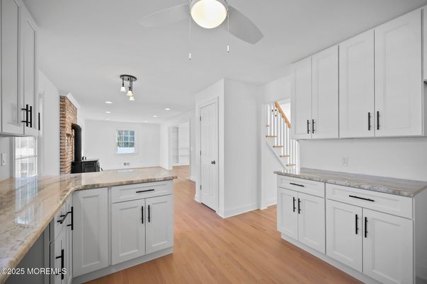 Interior, Kitchen, Recessed Lighting, Wood Texture Flooring