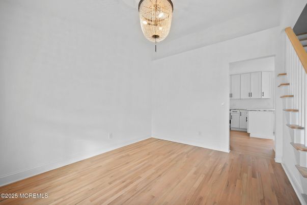 Chandelier, Empty room, Interior, Wood Texture Flooring