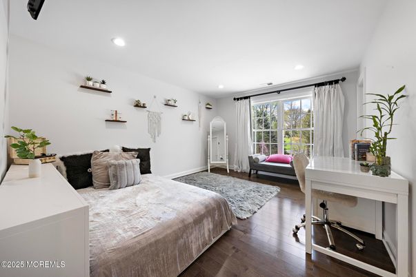 Bedroom, Home Office, Interior, Recessed Lighting, Wood Texture Flooring
