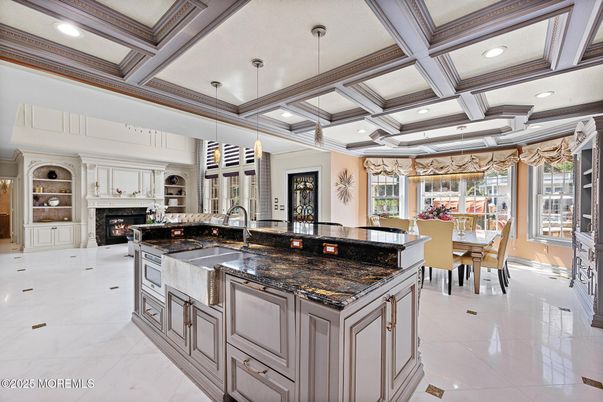 Dining room, Fireplace, Interior, Kitchen, Recessed Lighting