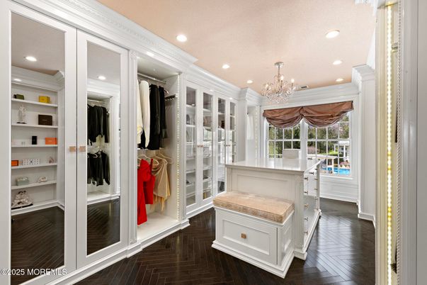 Chandelier, Interior, Recessed Lighting, Walk-in Closets, Wood Texture Flooring