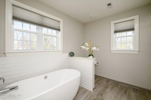 Bathroom, Free Standing Baths, Interior, Wood Texture Flooring