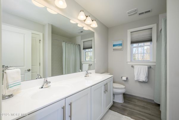 Bathroom, Dual Sink Vanities, Interior, Wood Texture Flooring