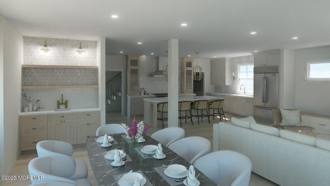 Dining room, Interior, Kitchen, Pendant Lights, Recessed Lighting