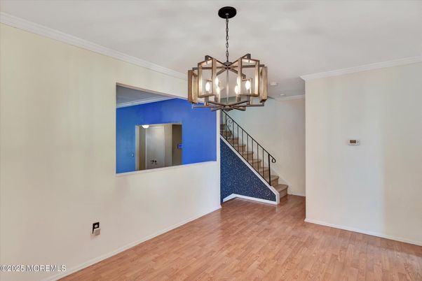 Empty room, Interior, Pendant Lights, Wood Texture Flooring