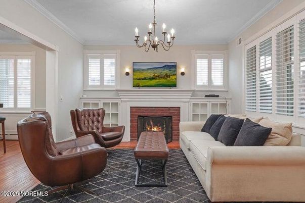 Chandelier, Fireplace, Interior, Living room, Wood Texture Flooring
