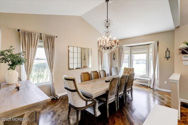 Chandelier, Dining room, Interior, Wood Texture Flooring