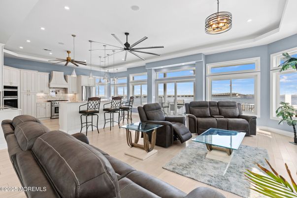 Interior, Kitchen, Living room, Pendant Lights, Recessed Lighting, Stainless Steel Appliances, Wood Texture Flooring